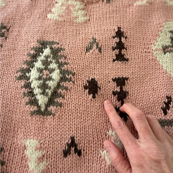 Outback Red - Rose Pink Southwestern Wool Sweater – Medium- Vintage - Picture 6 of 6